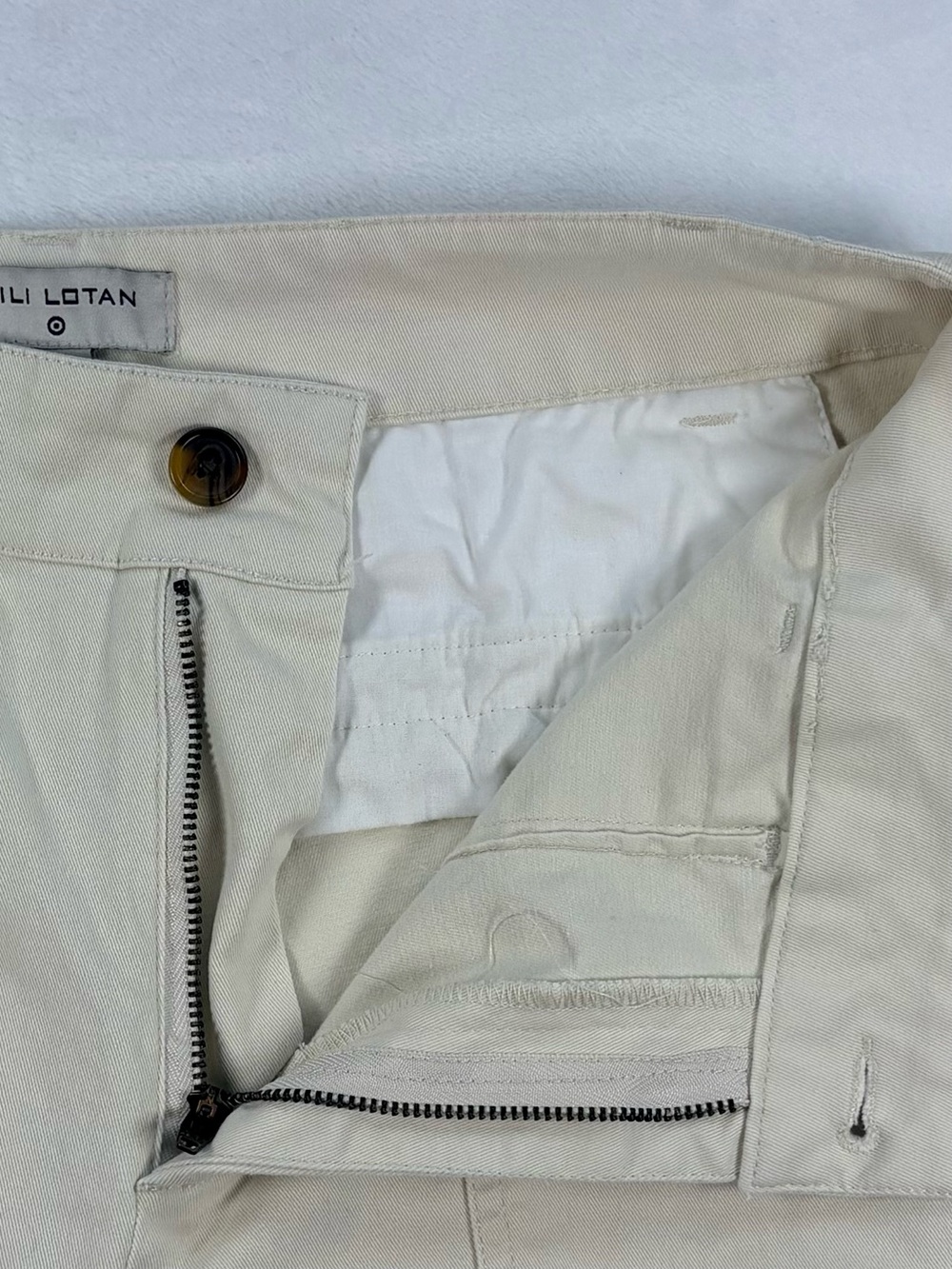 NILI LOTAN x Target Ivory High Rise Wide Leg Cotton Trouser Pants 8 - Picture 7 of 9